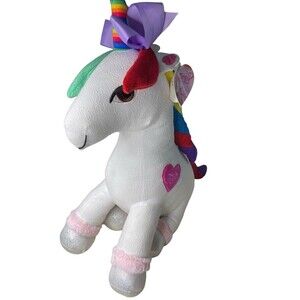 Jo Jo Siwa Unicorn Plush Pillow Rainbow‎ Unicorn White Sparkle 2018 19 Inches